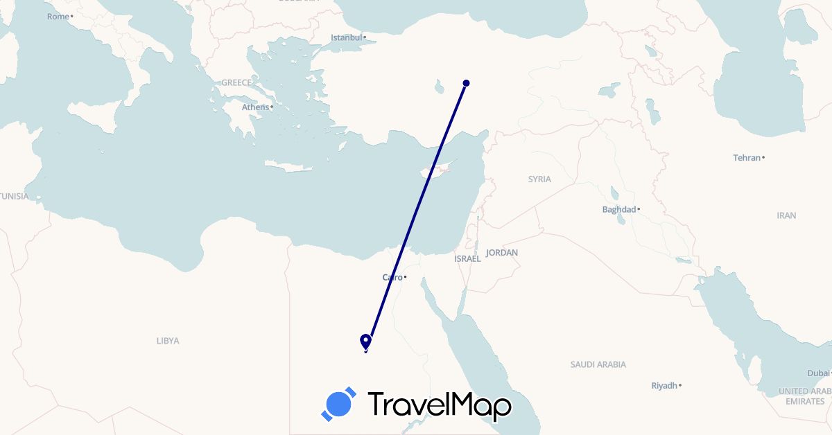 TravelMap itinerary: driving in Egypt, Turkey (Africa, Asia)